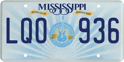 MS license plate LQO936