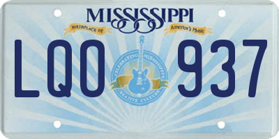MS license plate LQO937