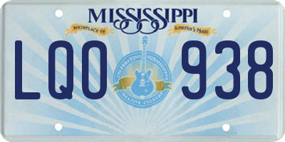MS license plate LQO938