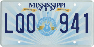 MS license plate LQO941