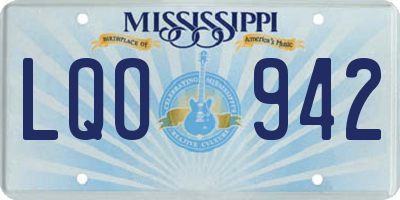 MS license plate LQO942
