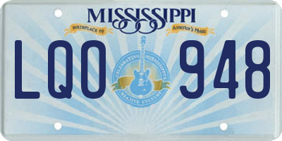 MS license plate LQO948