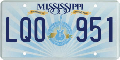 MS license plate LQO951