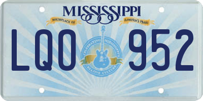 MS license plate LQO952