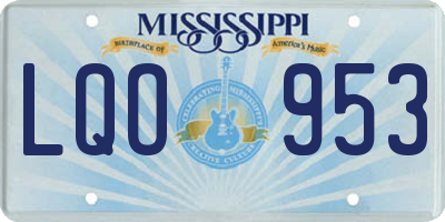 MS license plate LQO953