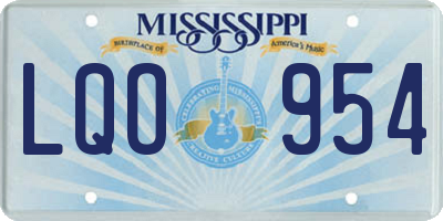 MS license plate LQO954