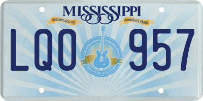 MS license plate LQO957