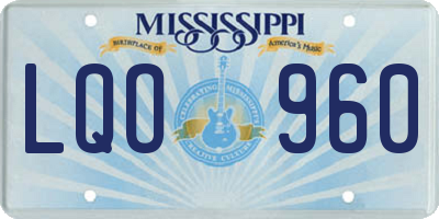 MS license plate LQO960
