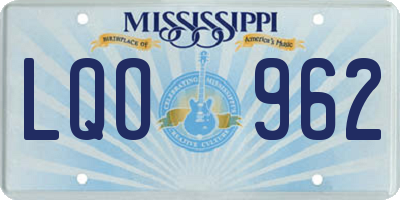 MS license plate LQO962