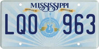 MS license plate LQO963