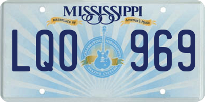 MS license plate LQO969