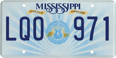 MS license plate LQO971