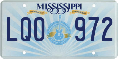 MS license plate LQO972