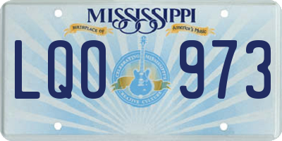 MS license plate LQO973