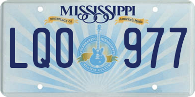 MS license plate LQO977