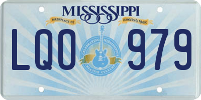 MS license plate LQO979