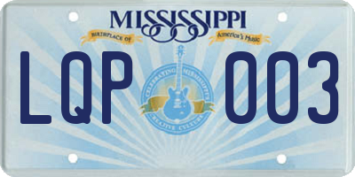 MS license plate LQP003