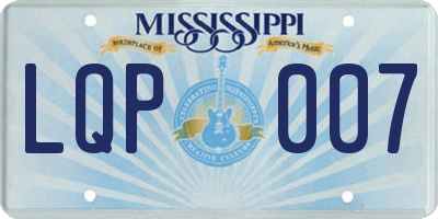 MS license plate LQP007