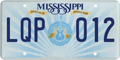 MS license plate LQP012