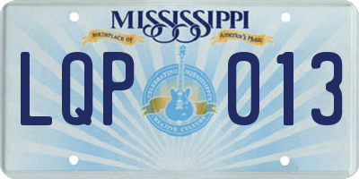 MS license plate LQP013