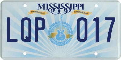 MS license plate LQP017