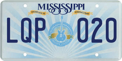 MS license plate LQP020