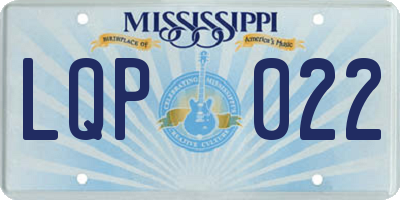 MS license plate LQP022