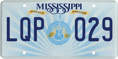 MS license plate LQP029