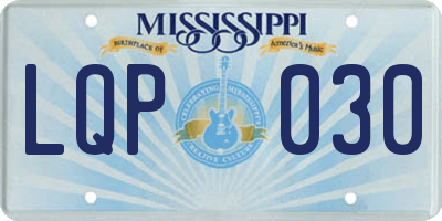 MS license plate LQP030