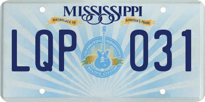 MS license plate LQP031