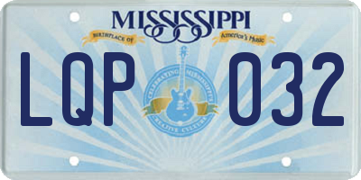 MS license plate LQP032