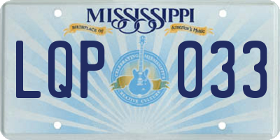 MS license plate LQP033