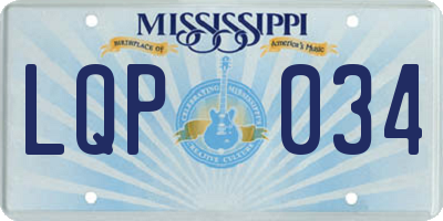 MS license plate LQP034