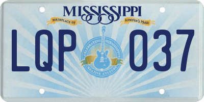 MS license plate LQP037