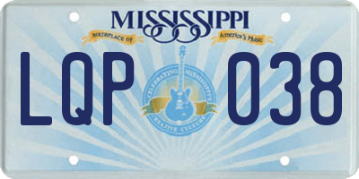 MS license plate LQP038