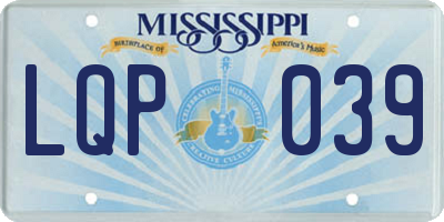 MS license plate LQP039