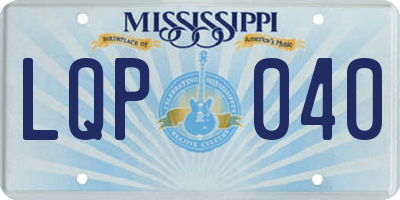 MS license plate LQP040