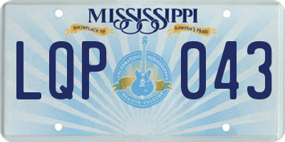 MS license plate LQP043