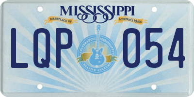 MS license plate LQP054