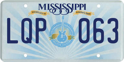 MS license plate LQP063
