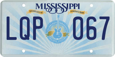 MS license plate LQP067