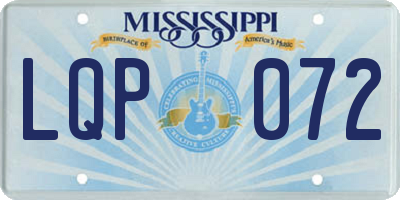 MS license plate LQP072