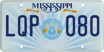 MS license plate LQP080