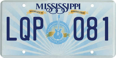 MS license plate LQP081