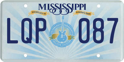 MS license plate LQP087