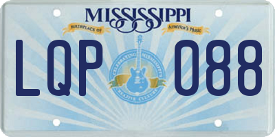MS license plate LQP088