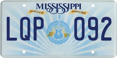 MS license plate LQP092