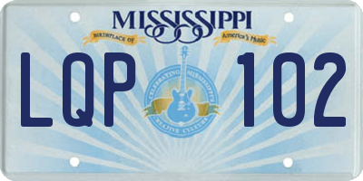 MS license plate LQP102