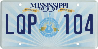 MS license plate LQP104