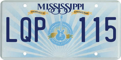 MS license plate LQP115